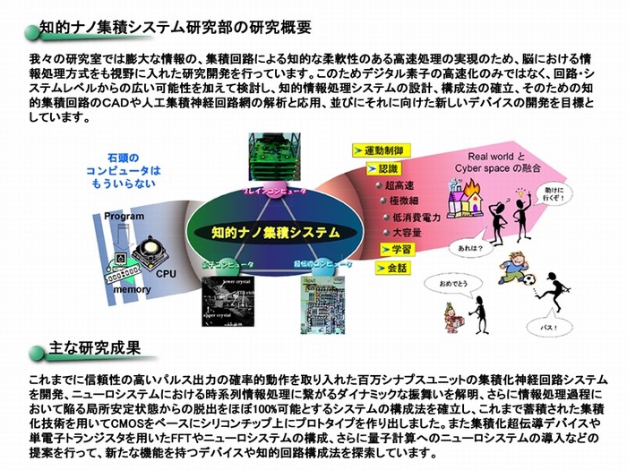 知的ナノ集積システム研究部の研究概要
